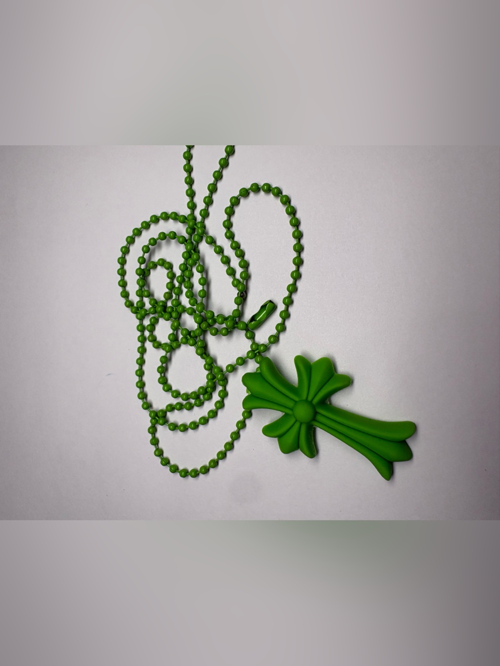 Green Cross Pendant Necklace